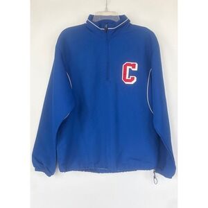Cleveland Guardians Athletic Mens Blue 1/4 Zip Russell Windbreaker Patch‎ Logo